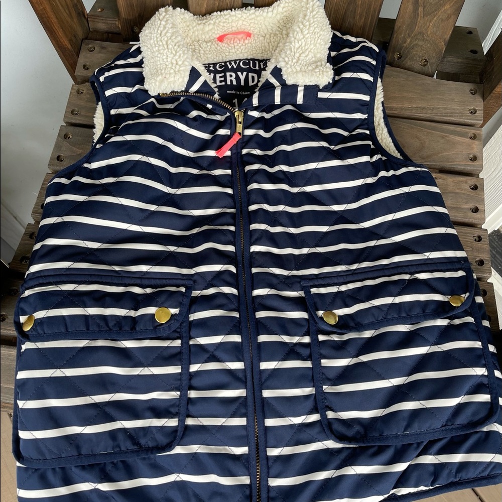 Crewcuts Navy Sherpa-lined Vest -size 12